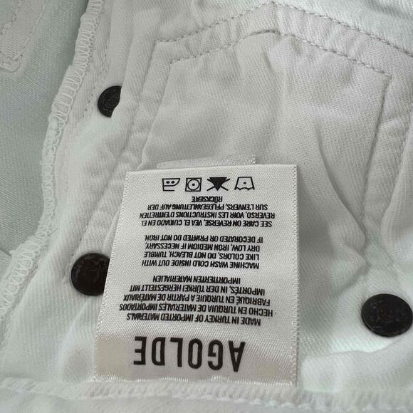 Agolde Size 25 Riley High Rise Straight Leg Jeans White Wash Button Fly - Picture 2 of 12